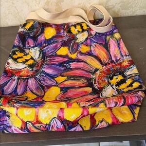 Vibrant Floral Canvas Tote Bag